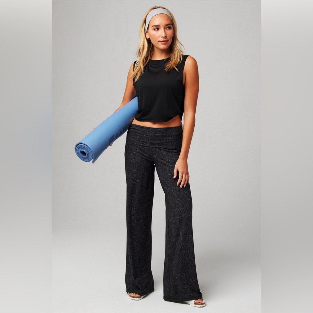 Fabletics PureLuxe Foldover Wide Leg Yoga Pant